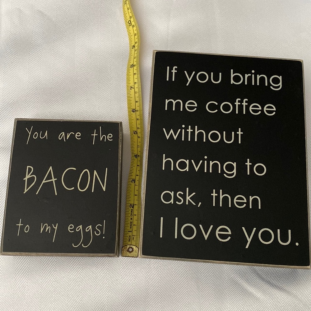 Two block decoration signs